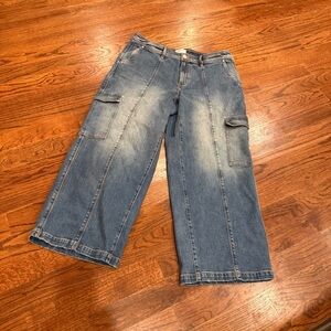 Lane Bryant Denim Cargo Wide Leg Jeans